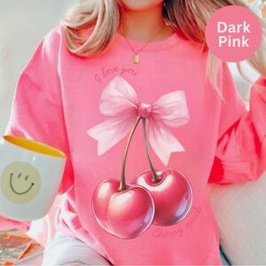 NEW Cute Valentine Cherry Graphic Sweatshirt Sweater S-5X Oversized